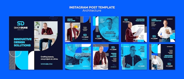 Gratis PSD architectuur project instagram berichten sjabloon