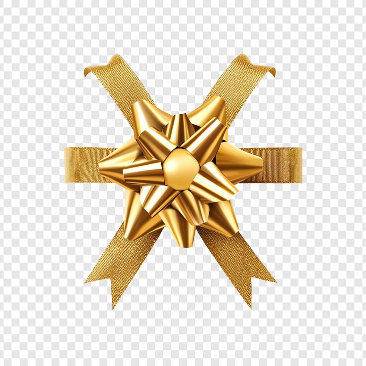 PSD gratuito arco d'oro regalo elegante decorazione del presente design del nastro di lusso