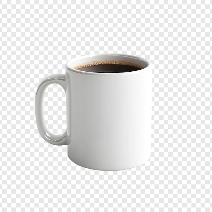 Gratis PSD aromatische koffie in een witte beker een perfecte ochtendbrouwsel