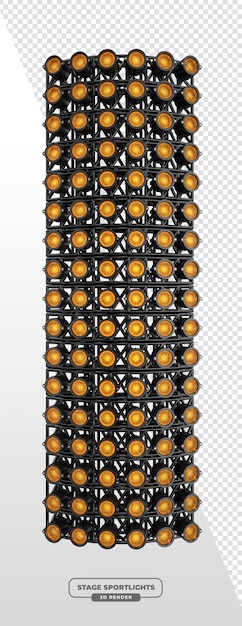 Array of Stage Spotlights renderizado en 3D