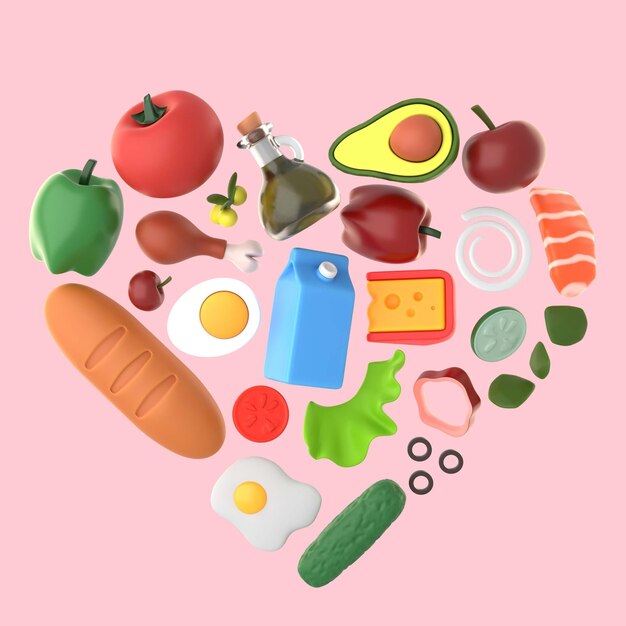 Arreglo de deliciosos productos alimenticios