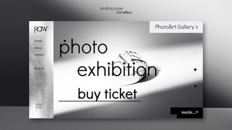 PSD Gratis art exhibition landing page