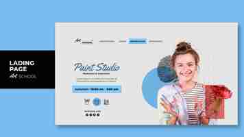 Gratis PSD art school bestemmingspagina sjabloon