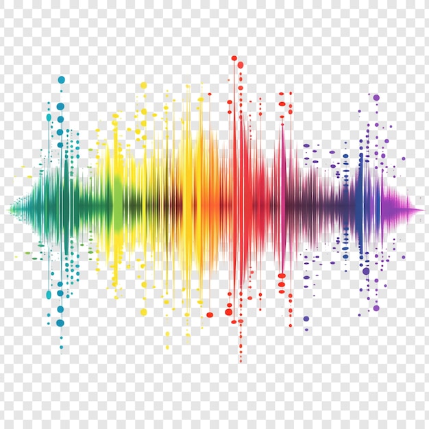 Arte abstracto de las ondas sonoras del arco iris vibrante