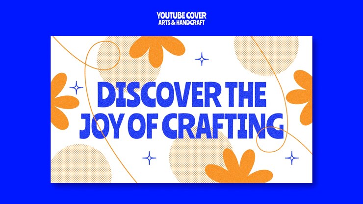 PSD gratuito arti del design piatto e copertina di youtube per l'artigianato