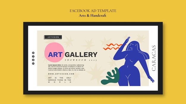Arti del design piatto e modello facebook artigianale