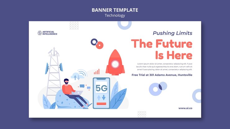 PSD Gratis artificial intelligence banner template