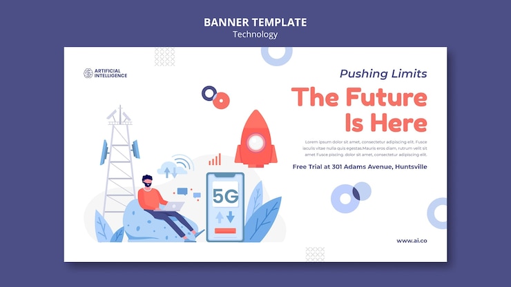 PSD Gratis artificial intelligence banner template