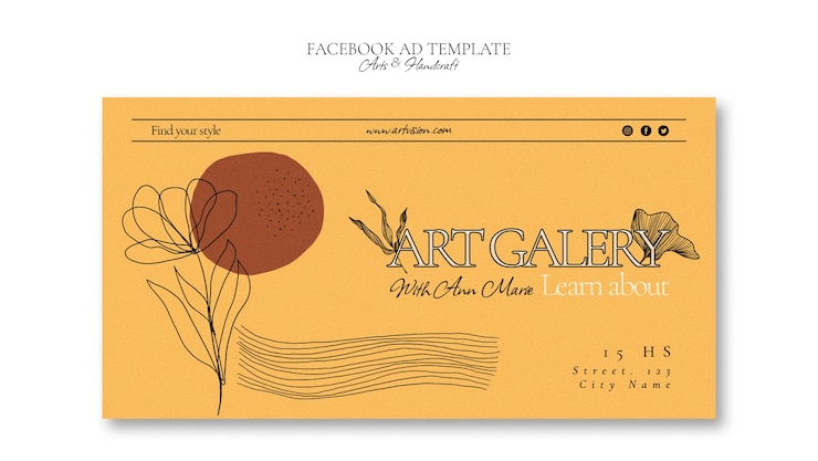 PSD gratuito artos y artesanías plantilla de facebook