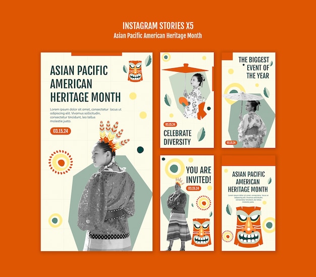 Gratis PSD asian pacific american heritage month sjabloonontwerp