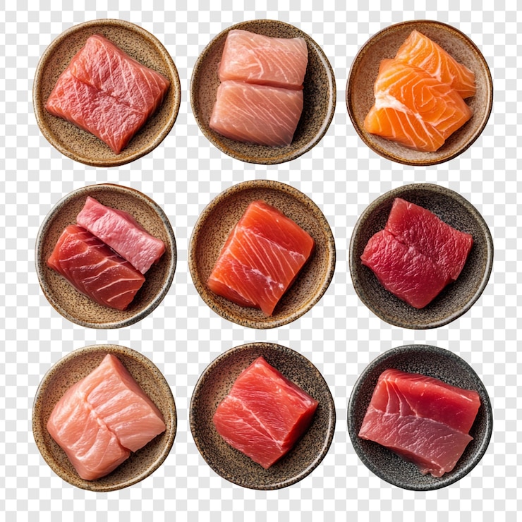 PSD Gratis assorted sashimi selection tuna salmon and more