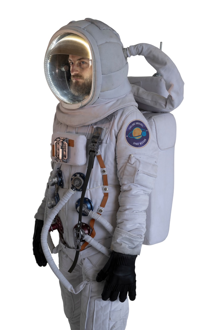 PSD Gratis astronaut mengenakan pakaian luar angkasa