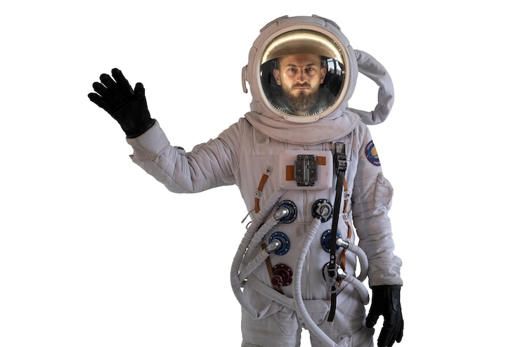 PSD Gratis astronaut mengenakan pakaian luar angkasa