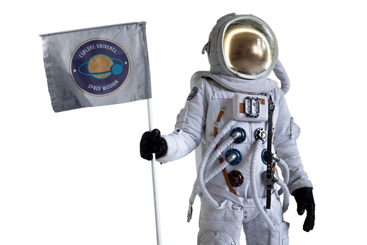 PSD Gratis astronaut mengenakan pakaian luar angkasa