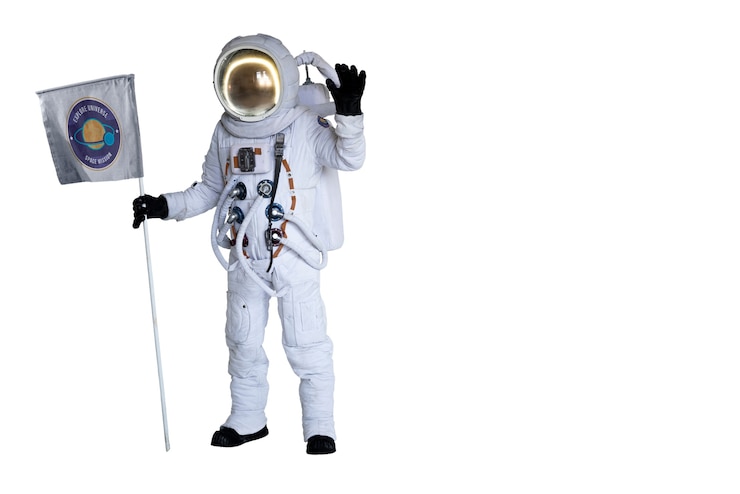 PSD Gratis astronaut mengenakan pakaian luar angkasa