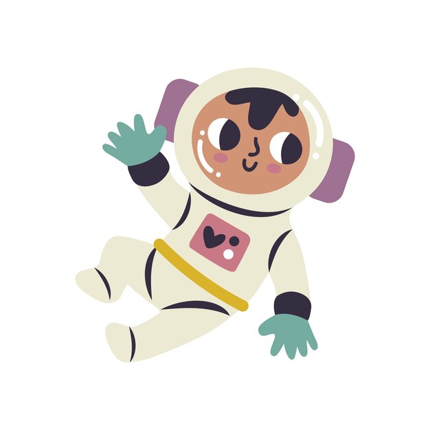 Astronauta dibujado a mano aislado