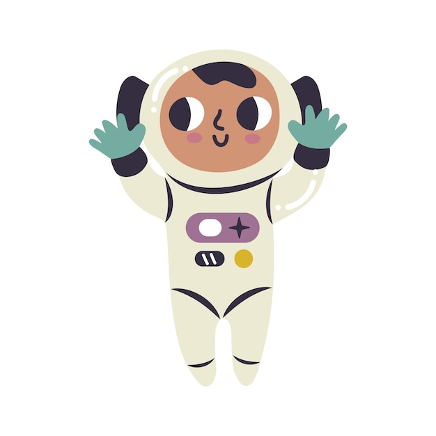 Astronauta dibujado a mano aislado