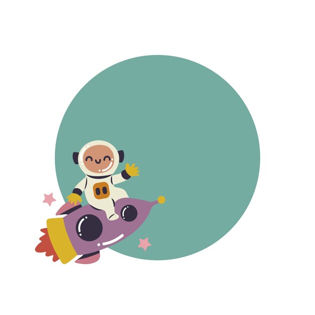 Astronauta dibujado a mano aislado