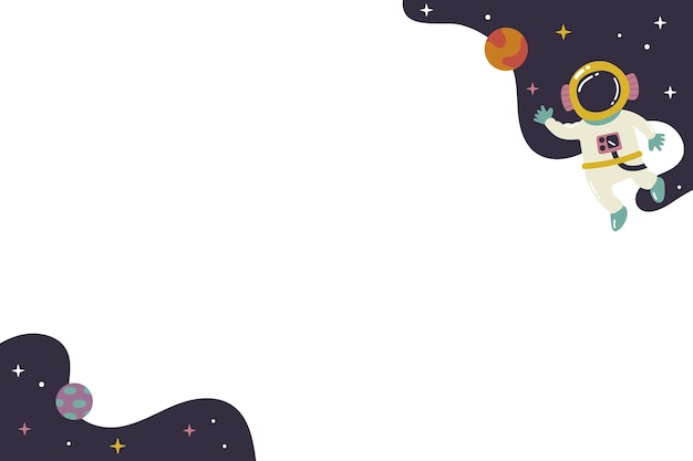 Astronauta dibujado a mano aislado