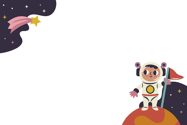 Astronauta disegnato a mano isolato