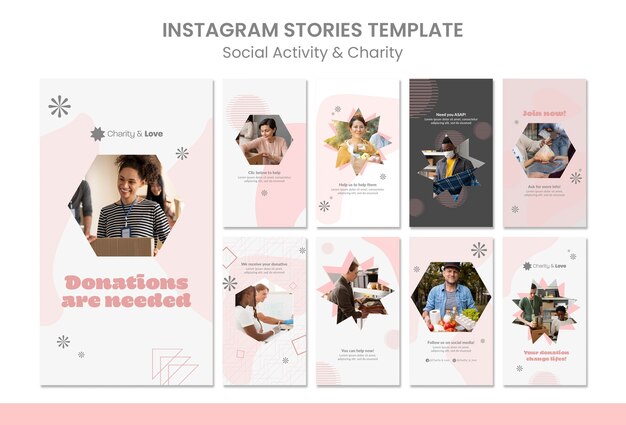 Attività sociali e storie di instagram di beneficenza