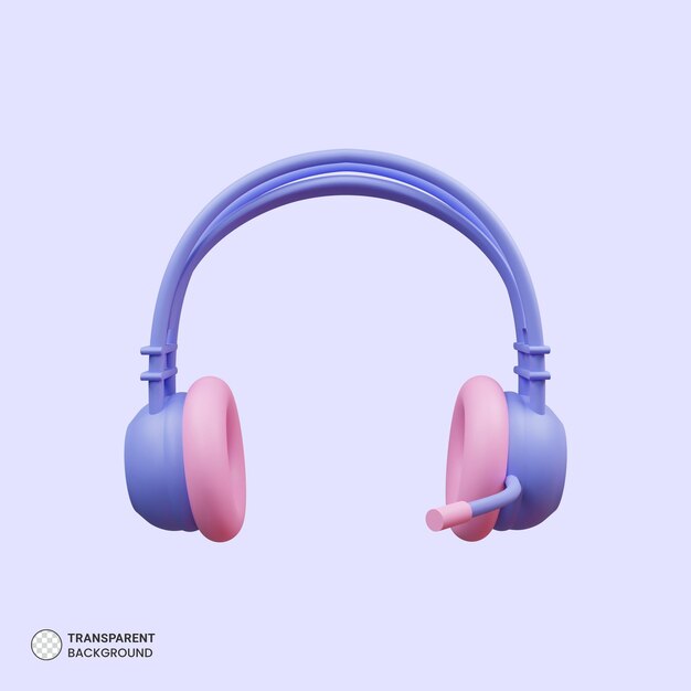 Auriculares auriculares icono aislado 3d render ilustración