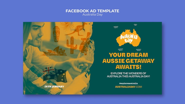 PSD Gratis australia day celebration facebook template