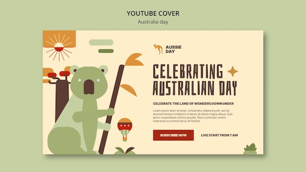 Gratis PSD australië dag viering youtube cover