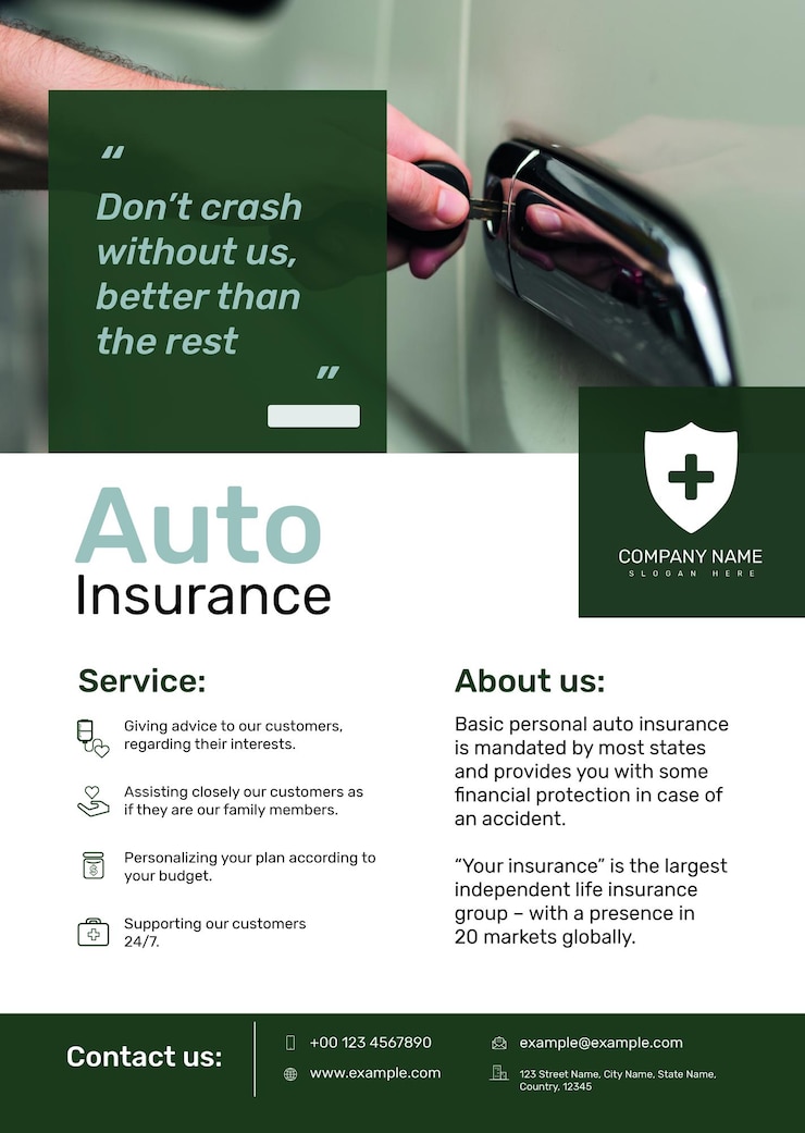 PSD Gratis auto insurance poster template psd with editable text