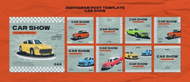 Gratis PSD auto show instagram berichten