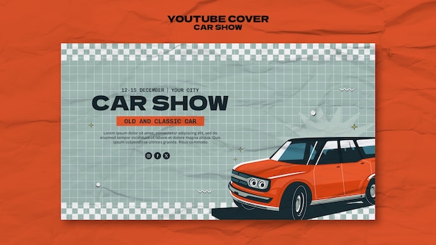 Gratis PSD auto show youtube omslag