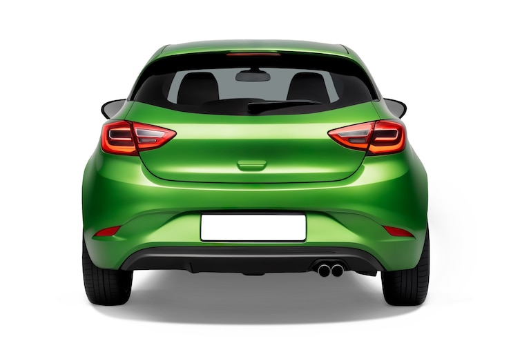PSD gratuito auto verde isolata