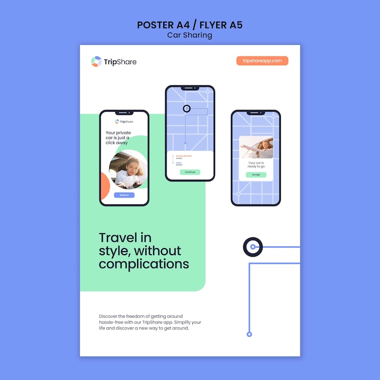 Gratis PSD autodeelservice poster sjabloon