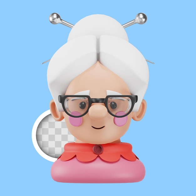 Avatar de Madre Noel con gafas ilustración 3D