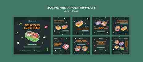 Gratis PSD aziatisch eten social media posts