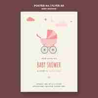 Gratis PSD baby shower afdruksjabloon