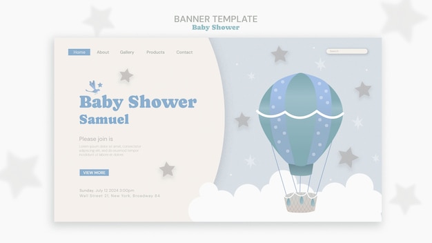 Gratis PSD baby shower viering landingspagina