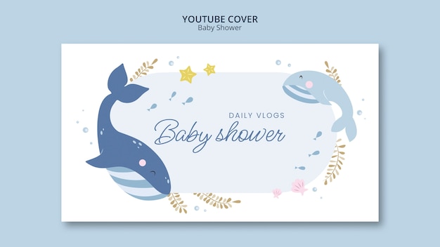 Gratis PSD baby shower viering youtube cover