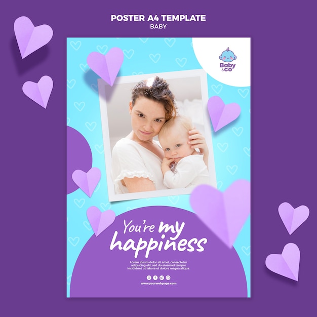 Babyfoto poster sjabloon