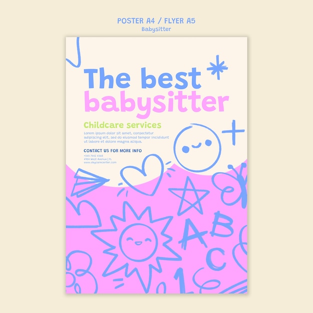 Gratis PSD babysitter sjabloonontwerp