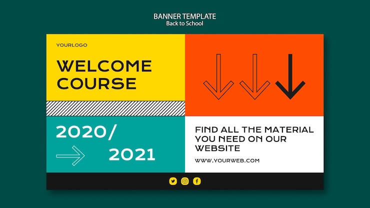 PSD Gratis back to school banner template design