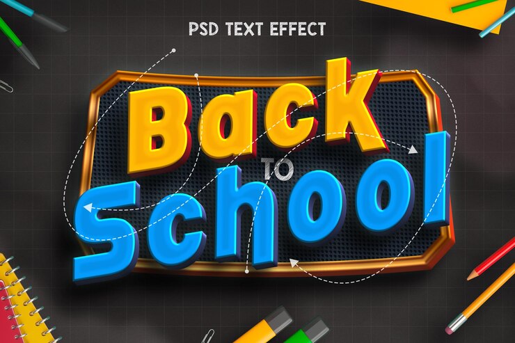 PSD Gratis back to school editable text effect