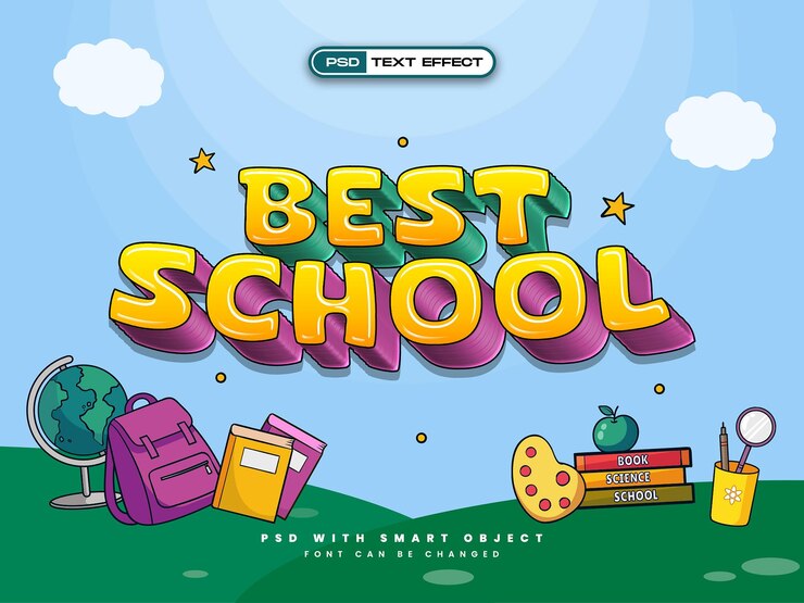 PSD Gratis back to school text effect
