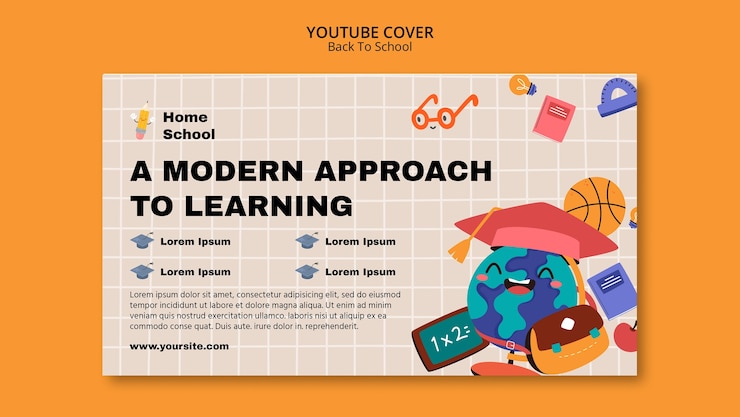 PSD Gratis back to school youtube cover template