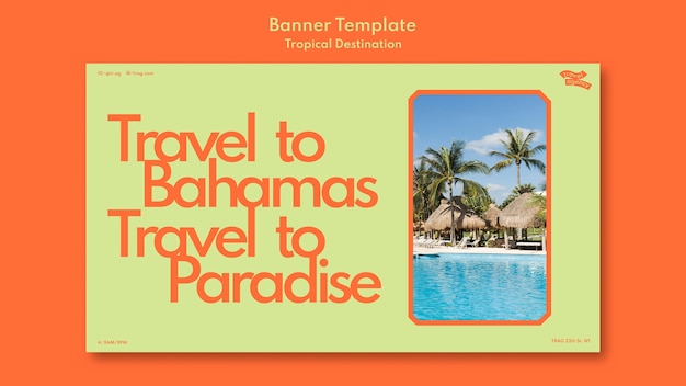 Bahama's reizen horizontale bannersjabloon