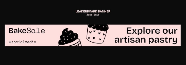 Gratis PSD bake sale leaderboard banner sjabloon