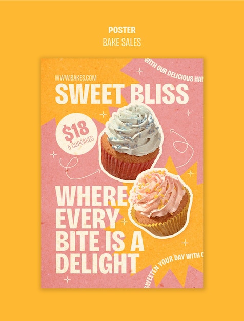 Gratis PSD bake sale poster sjabloon