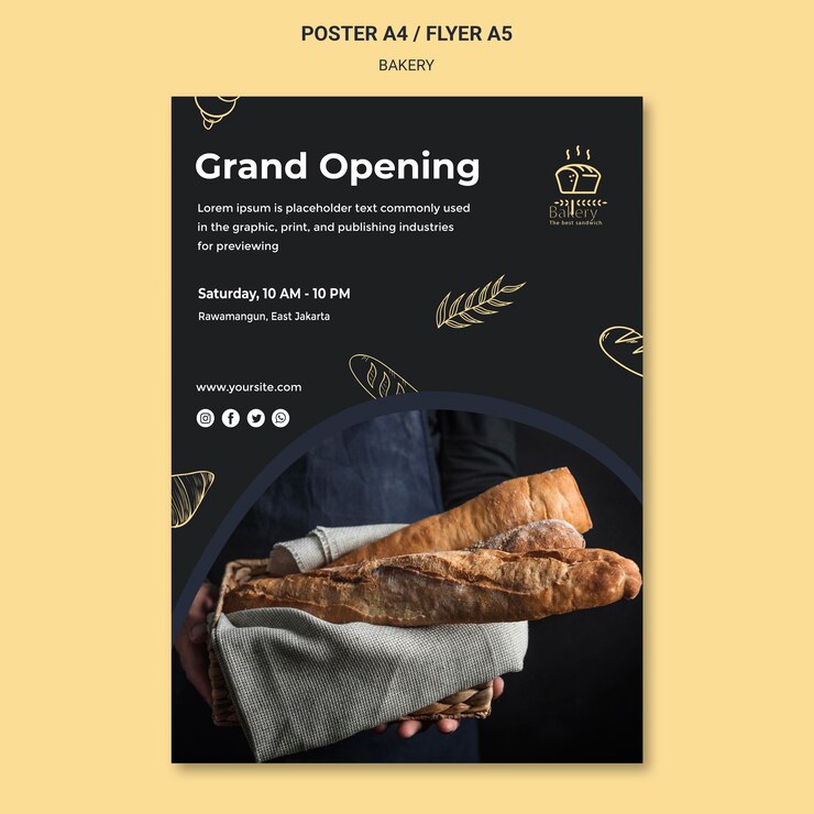 PSD Gratis bakery ad flyer template