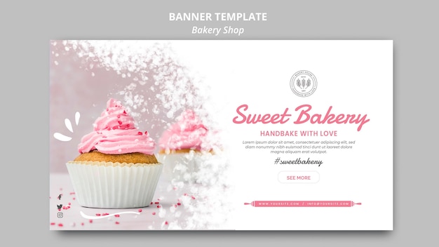 Gratis PSD bakkerij winkel banner sjabloon concept