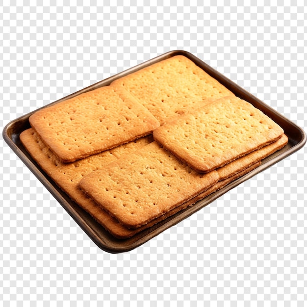 Gratis PSD bakplaat met graham crackers geïsoleerd op transparante achtergrond